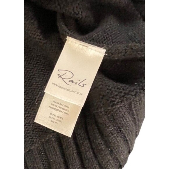 Rails Long Sleeve Black Jungle Cat Perci Cashmere Blend Sweater Black Xsmall - Picture 6 of 12